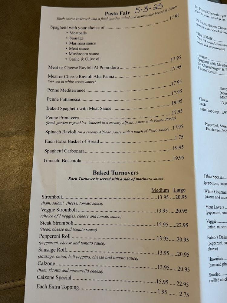 Fabio's Pizza Menu image 2